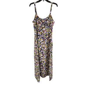 Boden Maxi Sundress Sleeveless Cotton Multicolor Leaf Floral Print Womens Size 8